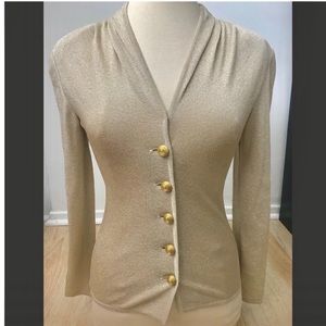 Vintage Valentino Night Gold Lurex Cardigan
